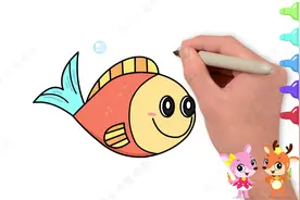 亲子育儿简笔画，教宝宝画一只自由自在的鱼，涂色后好漂亮视频封面