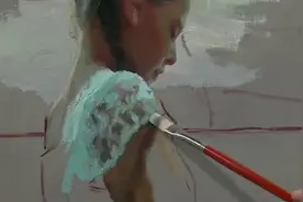 画笔：油画艺术家笔下“望海的少女”（绘画教学）视频封面