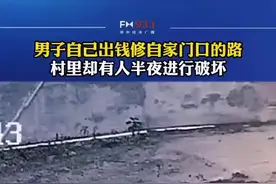 男子自己出钱修自家门口的路，村里却有人半夜进行破坏图片