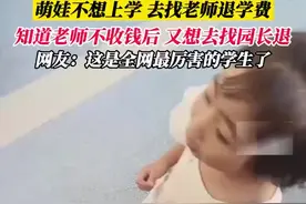 萌娃不想上学，去找老师退学费，知道老师不收钱后又想去找园长退，网友评论：这是全网最厉害的学生了图片