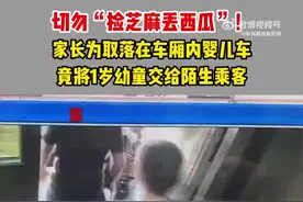 心太大！家长为取落在车厢内婴儿车，竟将幼童交给陌生人图片