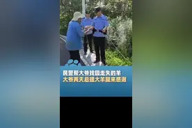 民警帮大爷找回走丢的3只羊，没想到大爷提只羊腿来感谢图片